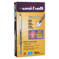 VISION NEEDLE STICK ROLLER BALL PEN, FINE 0.7MM, BLUE INK, SILVER BARREL, DOZEN