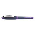 SCHNEIDER ONE BUSINESS STICK ROLLER BALL PEN, 0.6MM, PURPLE INK, BLUE BARREL, 10/BOX