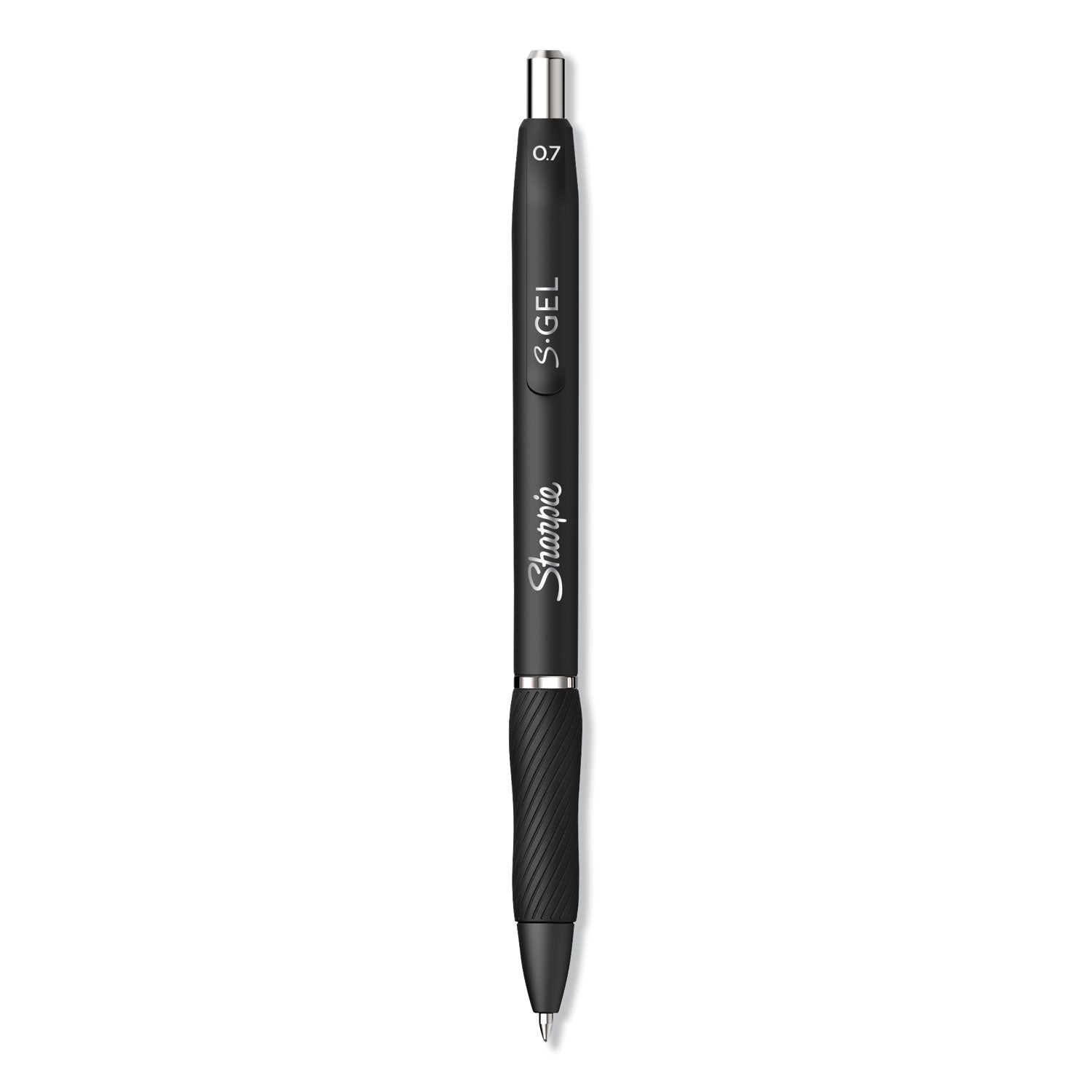 S GEL PEN, MEDIUM 0.7 MM, BLACK INK, BLACK BARREL, 36/PACK