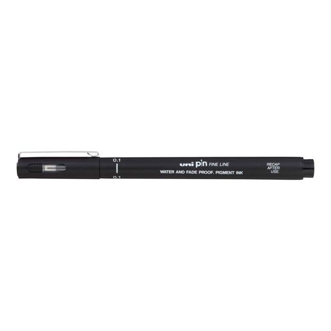 Uni Pin Fineline Permanent 0.1mm Black 01-200