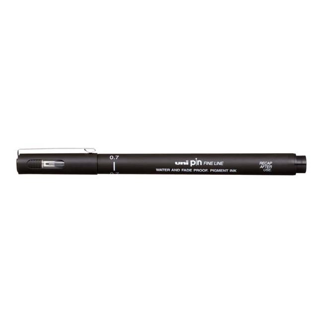 Uni Pin Fineline Permanent 0.7mm Black 07-200